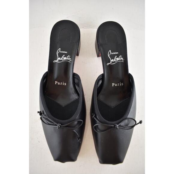 Christian Louboutin Mimiflirt 30 Black Ballet Ballerina Slide Block Heel Mule 39 - Picture 9 of 14